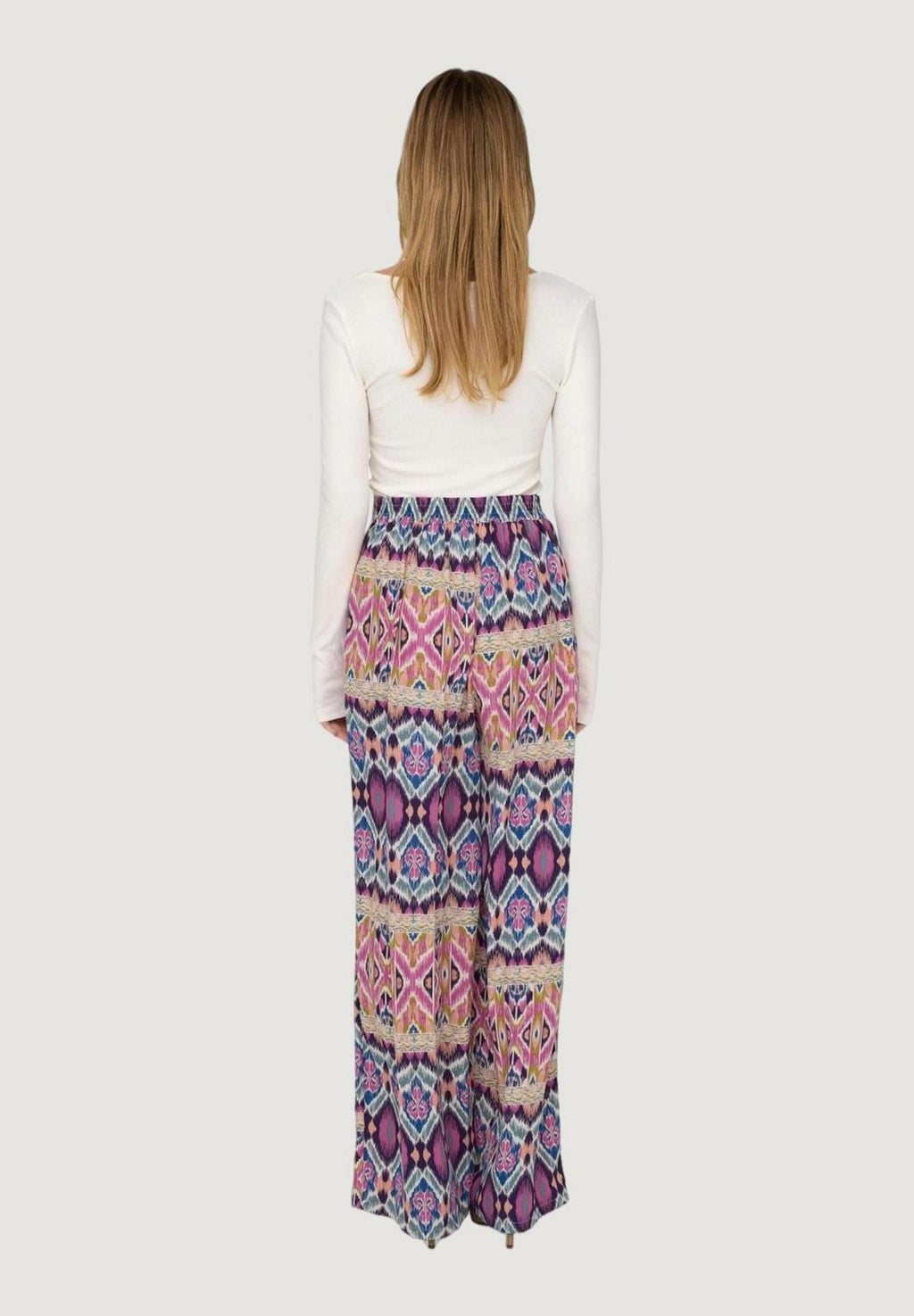 Pantaloni a palazzo Only ONLALMA LIFE POLY PALAZZO PANT AOP PTM