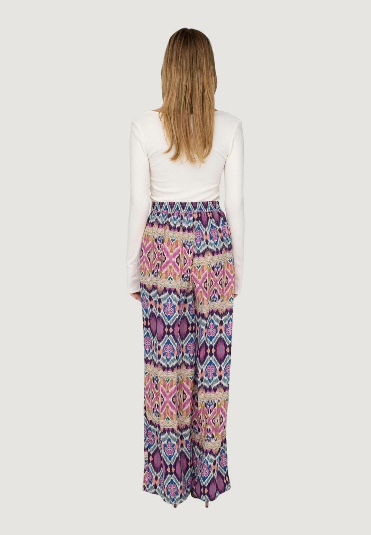 Pantaloni a palazzo Only ONLALMA LIFE POLY PALAZZO PANT AOP PTM