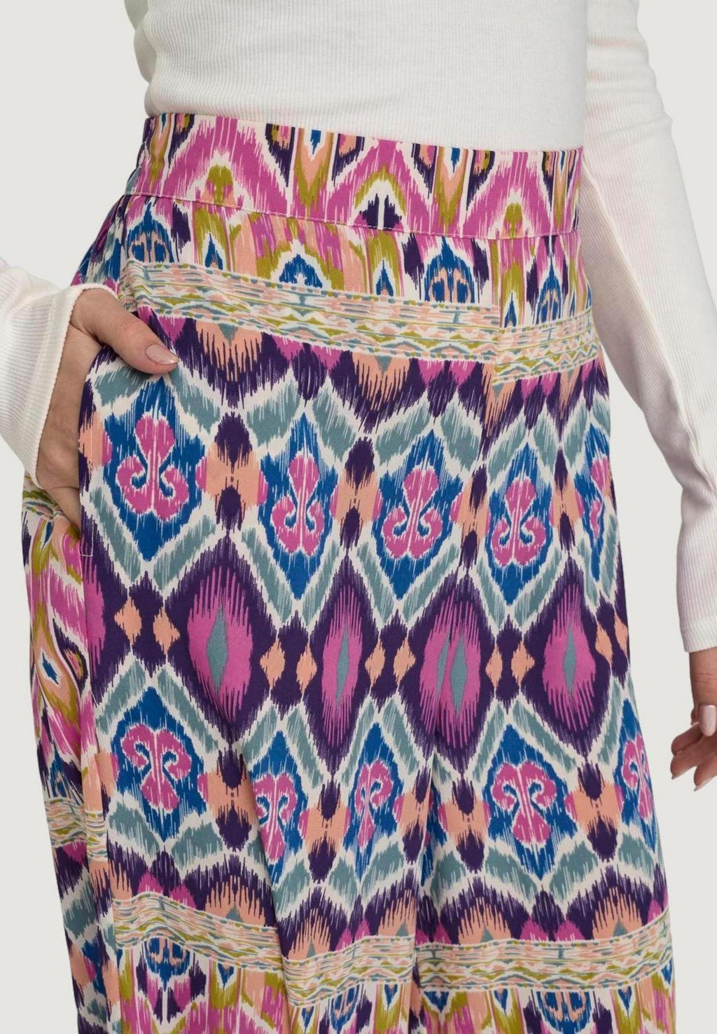Pantaloni a palazzo Only ONLALMA LIFE POLY PALAZZO PANT AOP PTM