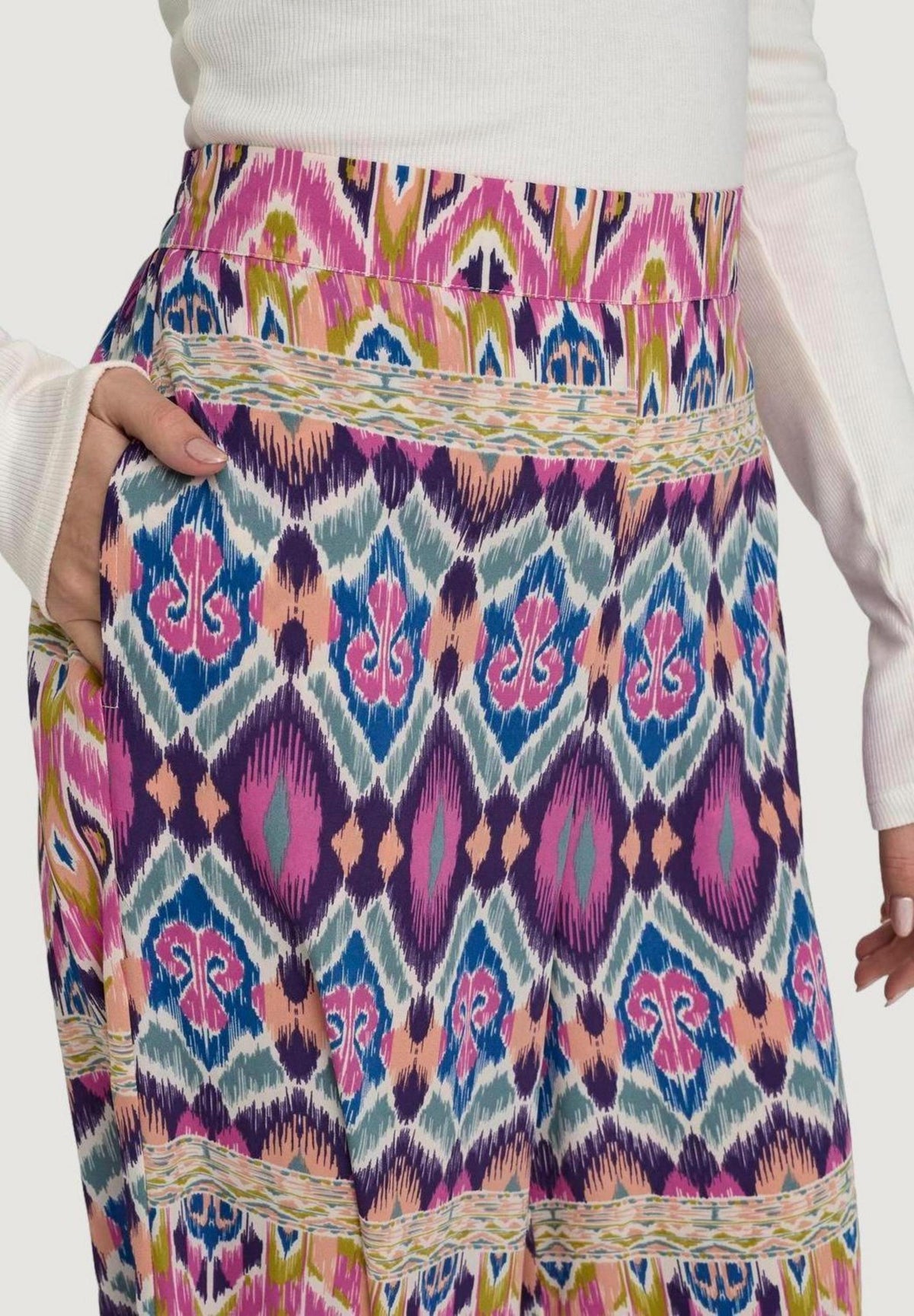 Pantaloni a palazzo Only ONLALMA LIFE POLY PALAZZO PANT AOP PTM