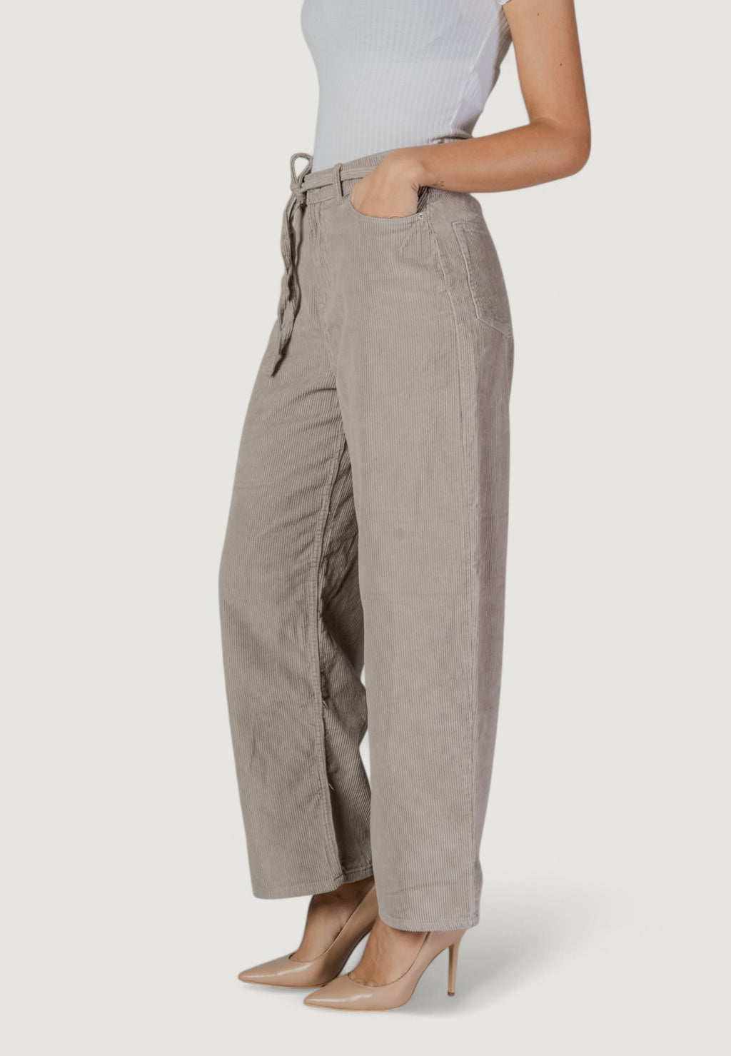 Pantaloni Only ONLBLEECKER MW BELT LOOSE CORD PANT PN