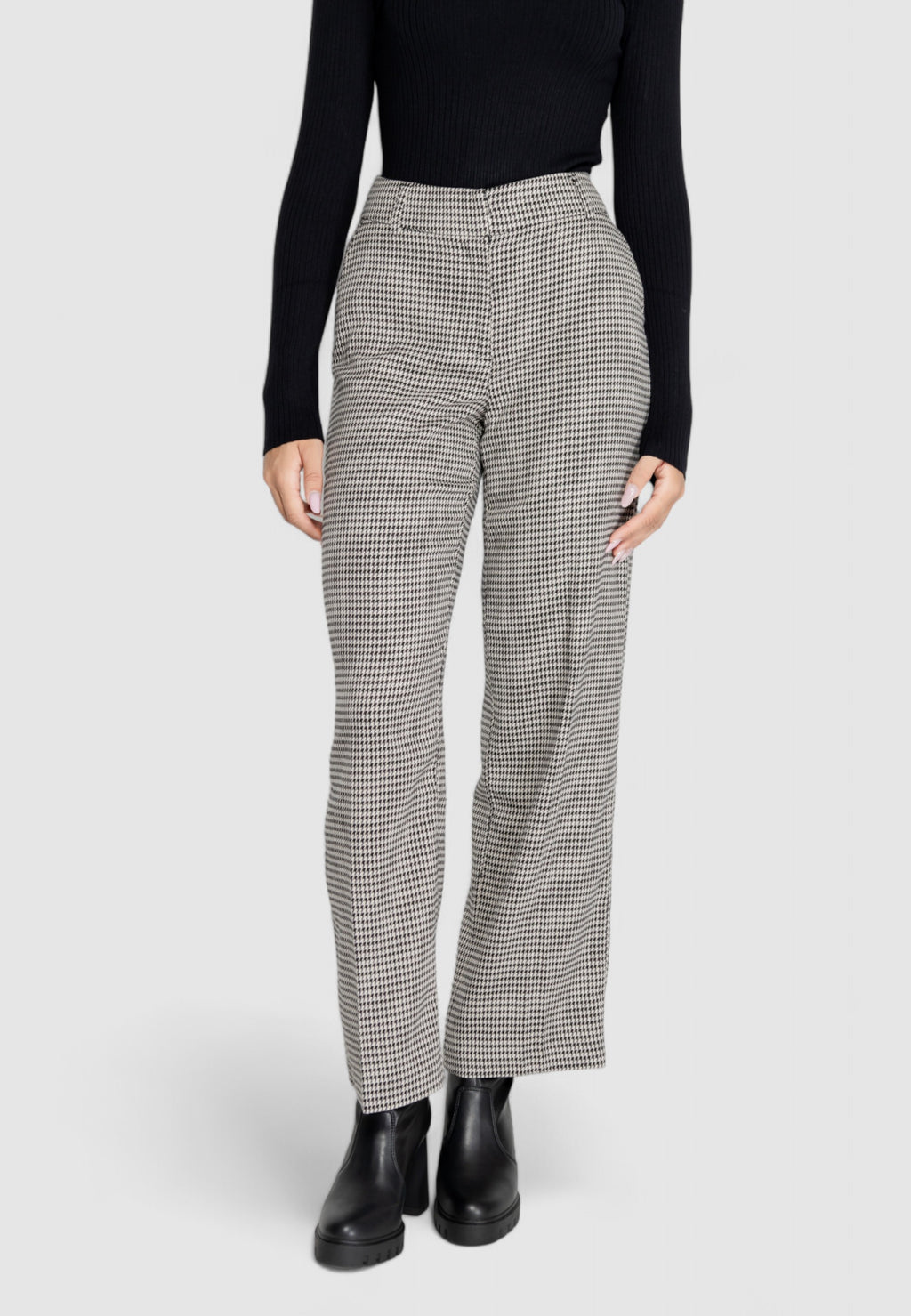Bootcut trousers Only ONLLETTIE MW STR CHECK PANT TLR