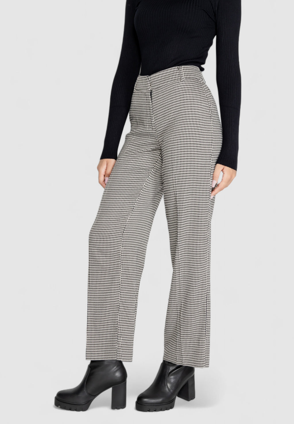 Bootcut trousers Only ONLLETTIE MW STR CHECK PANT TLR