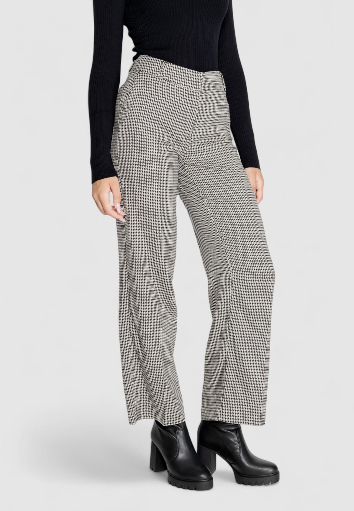 Bootcut trousers Only ONLLETTIE MW STR CHECK PANT TLR