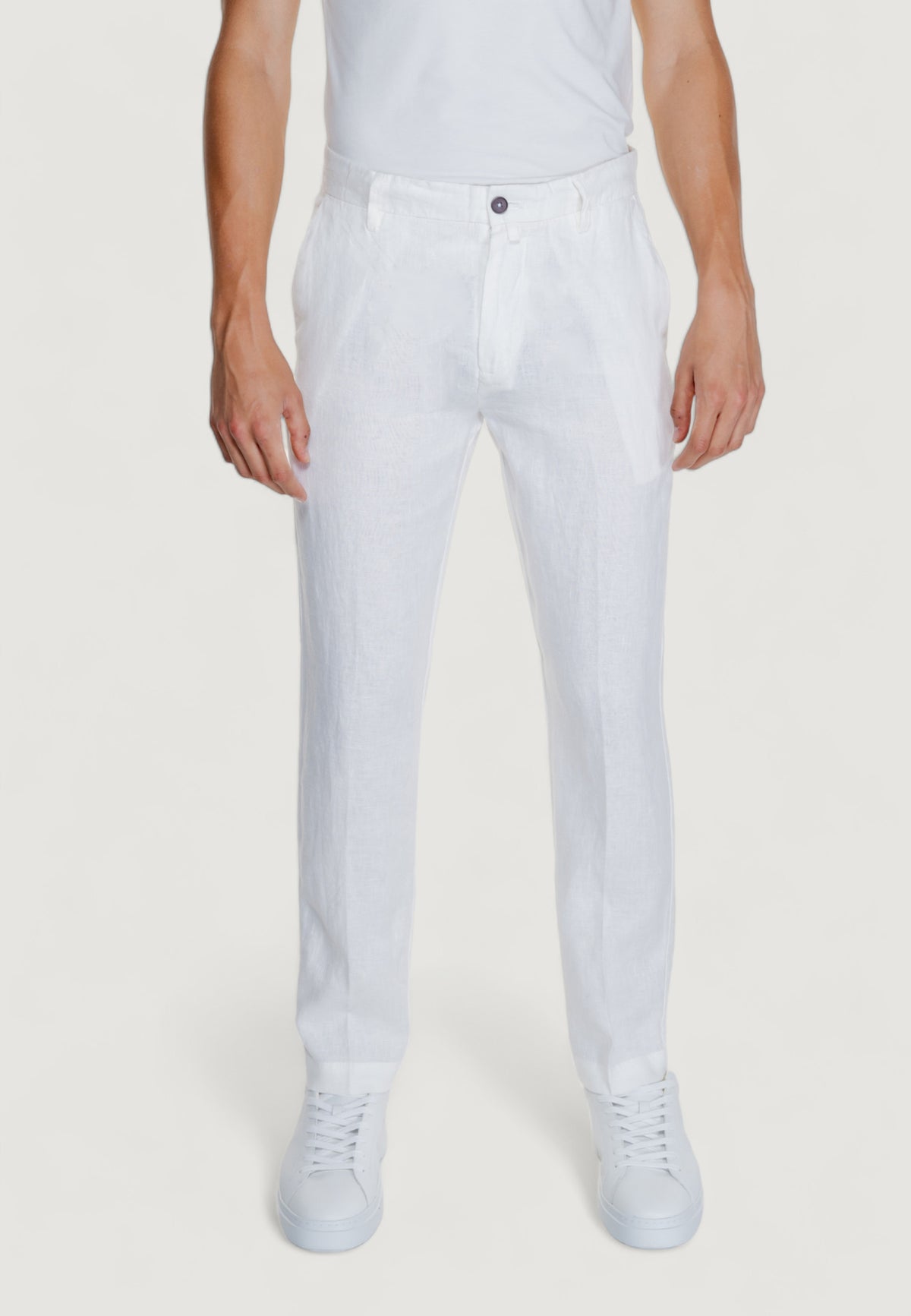 Pantaloni regular / comfort Borghese TIVOLI - LINO