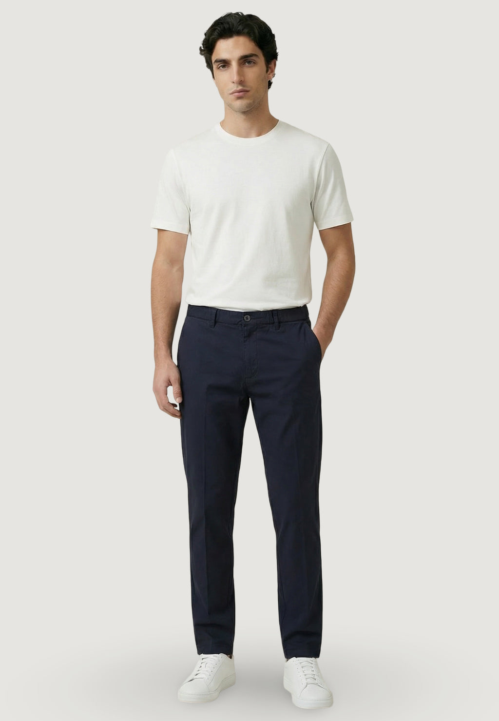 Pantaloni regular / comfort YOS PANTALONE REGULAR POPELINE
