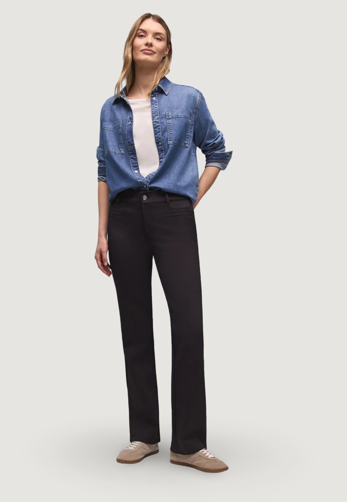 Pantaloni regular Street One Style_York Bootcut Techno Twill