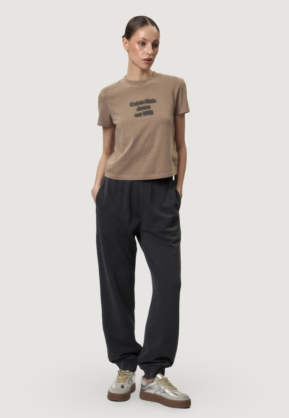 Pantaloni sportivi Calvin Klein Jeans WASHED PUFF PRINT JO