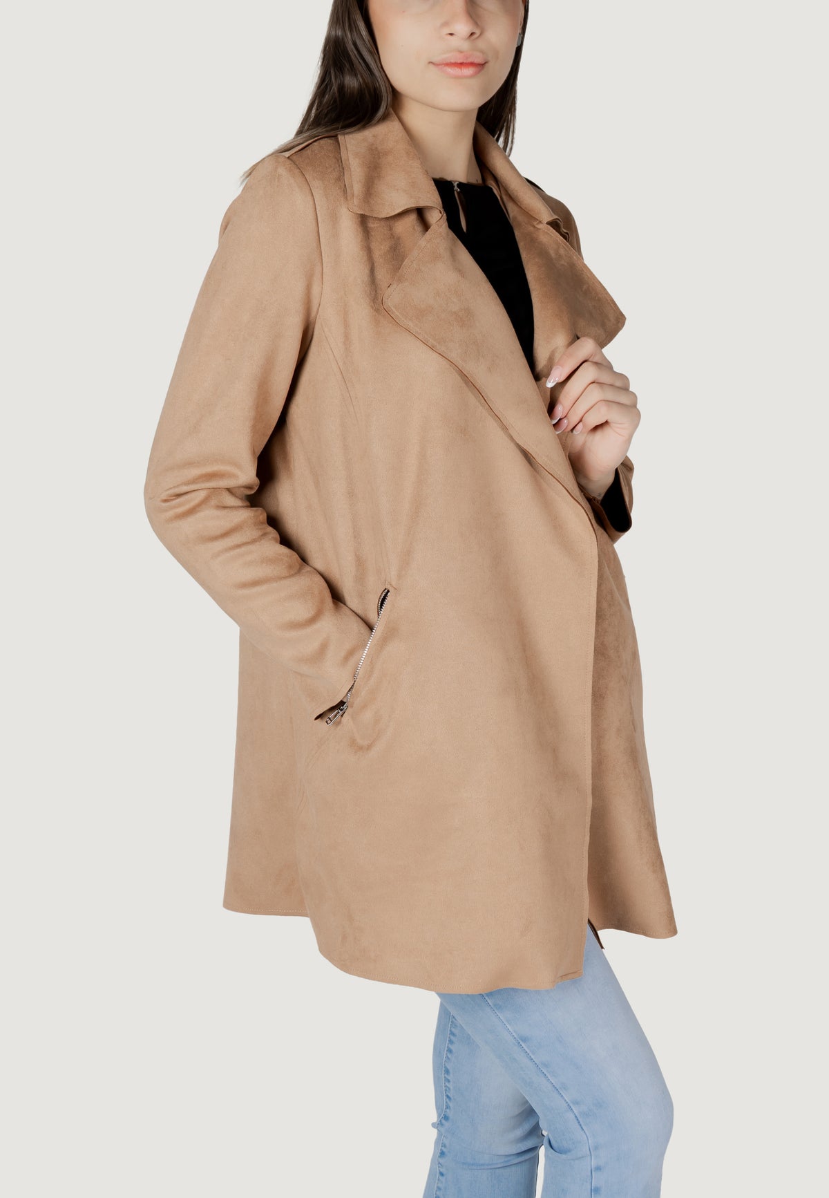 Trench Street One Open Velours Trenchcoat