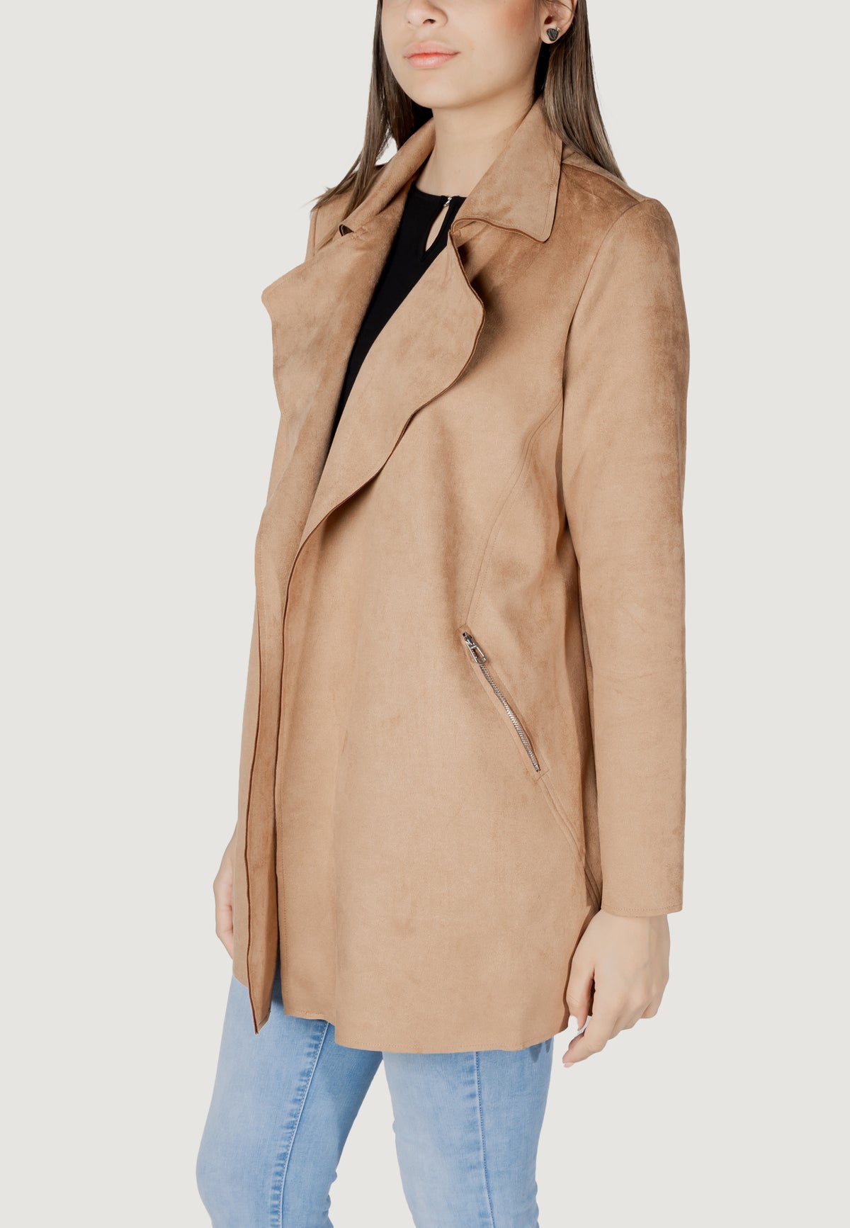 Trench Street One Open Velours Trenchcoat