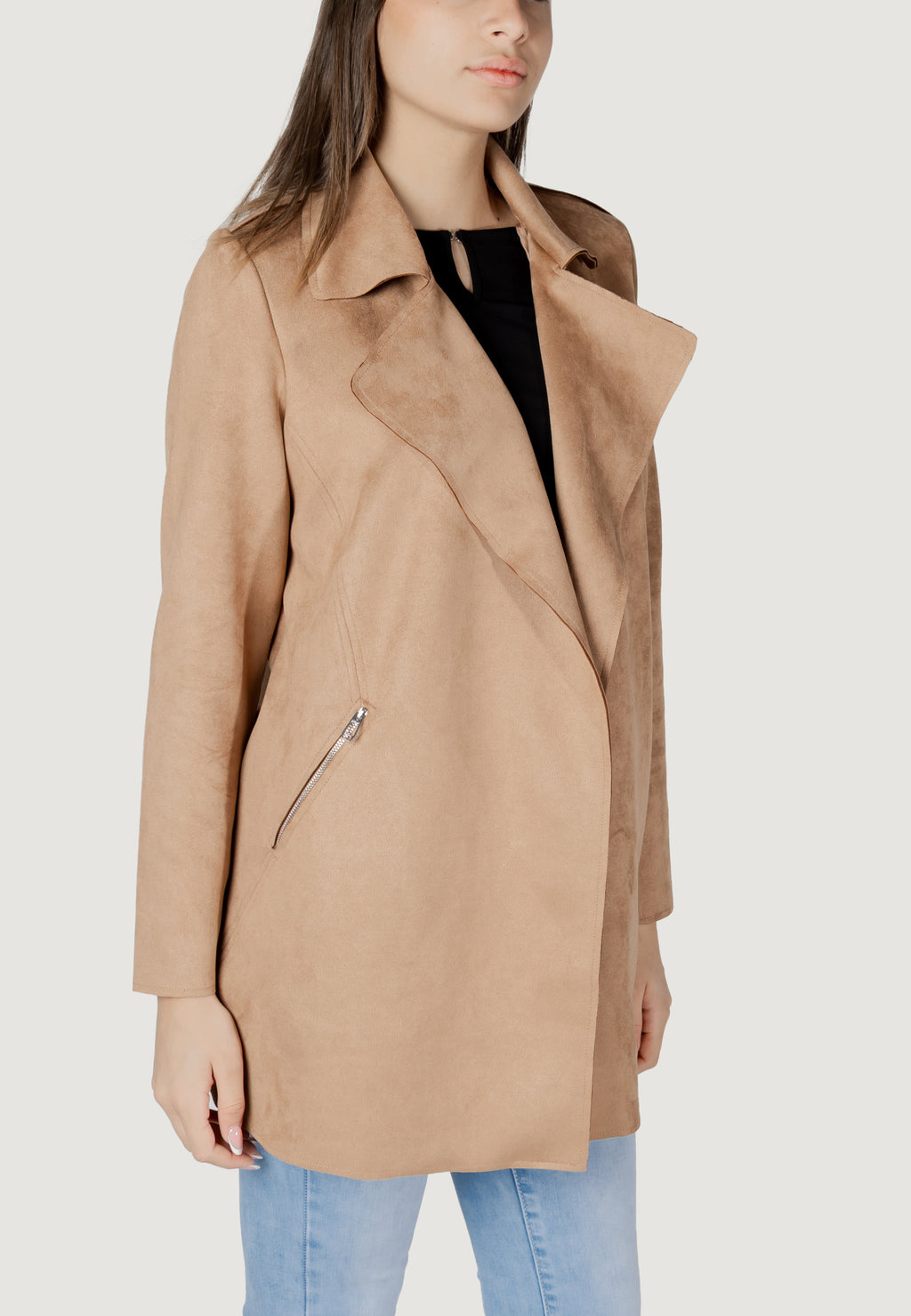 Trench Street One Open Velours Trenchcoat