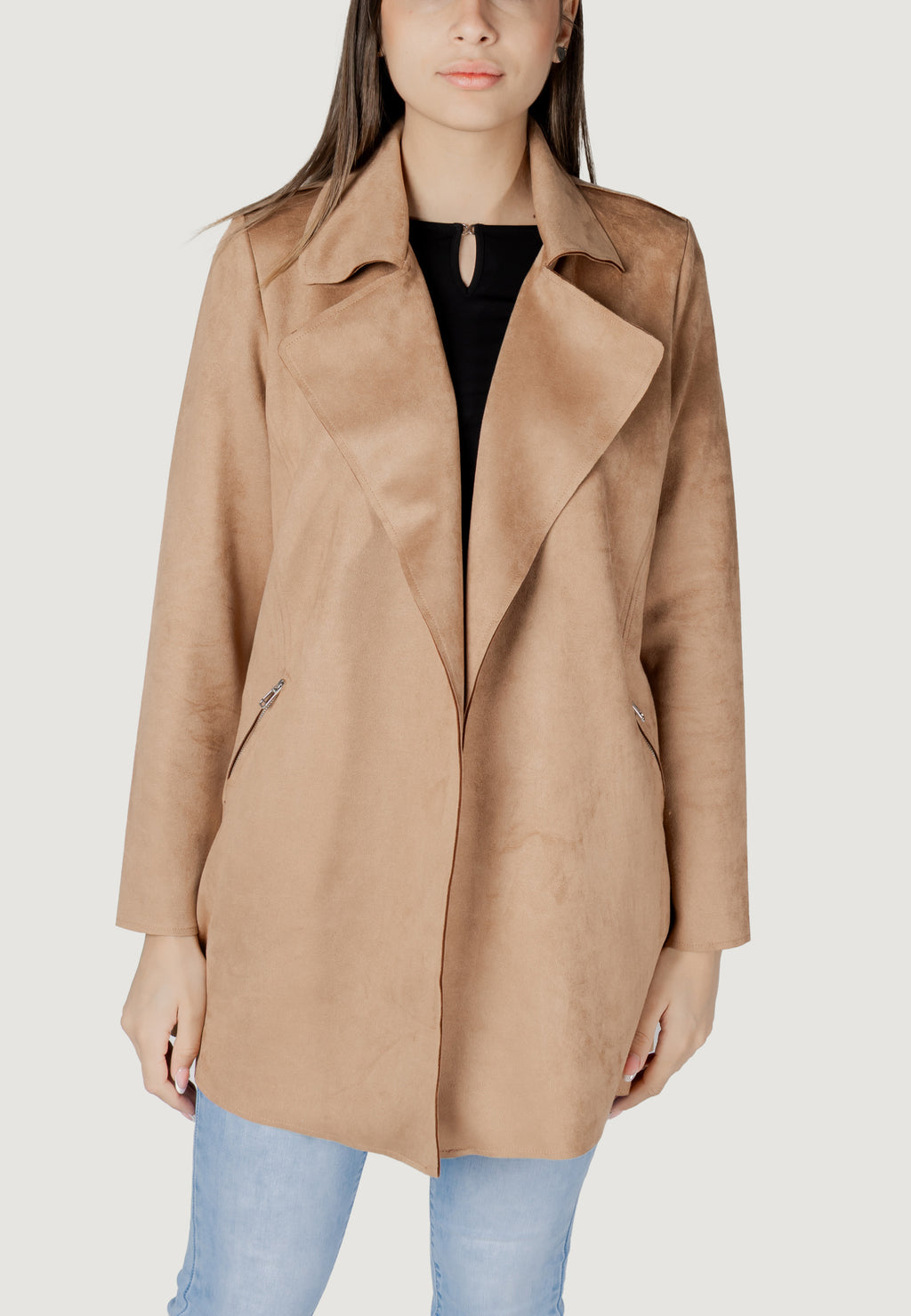 Trench Street One Open Velours Trenchcoat
