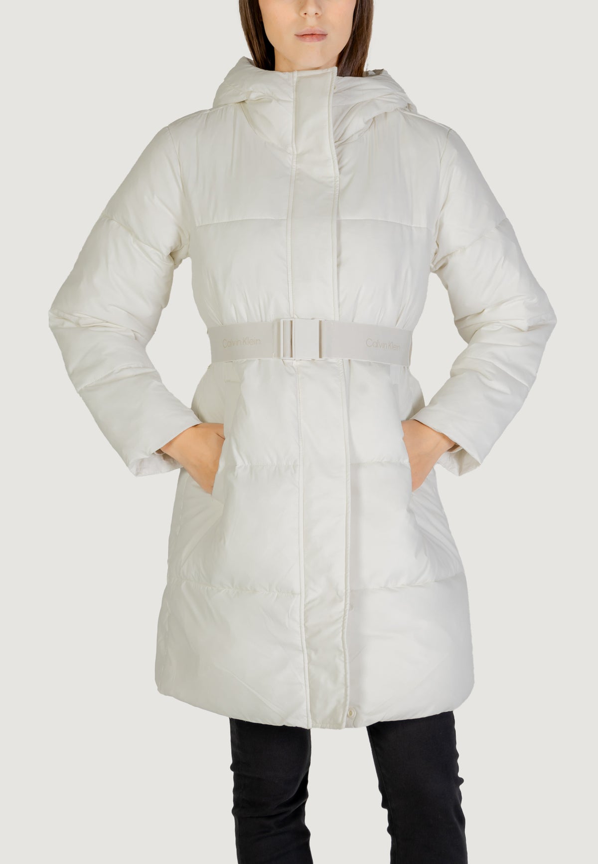 Piumino Calvin Klein Jeans LOGO BELT LONG PUFFER