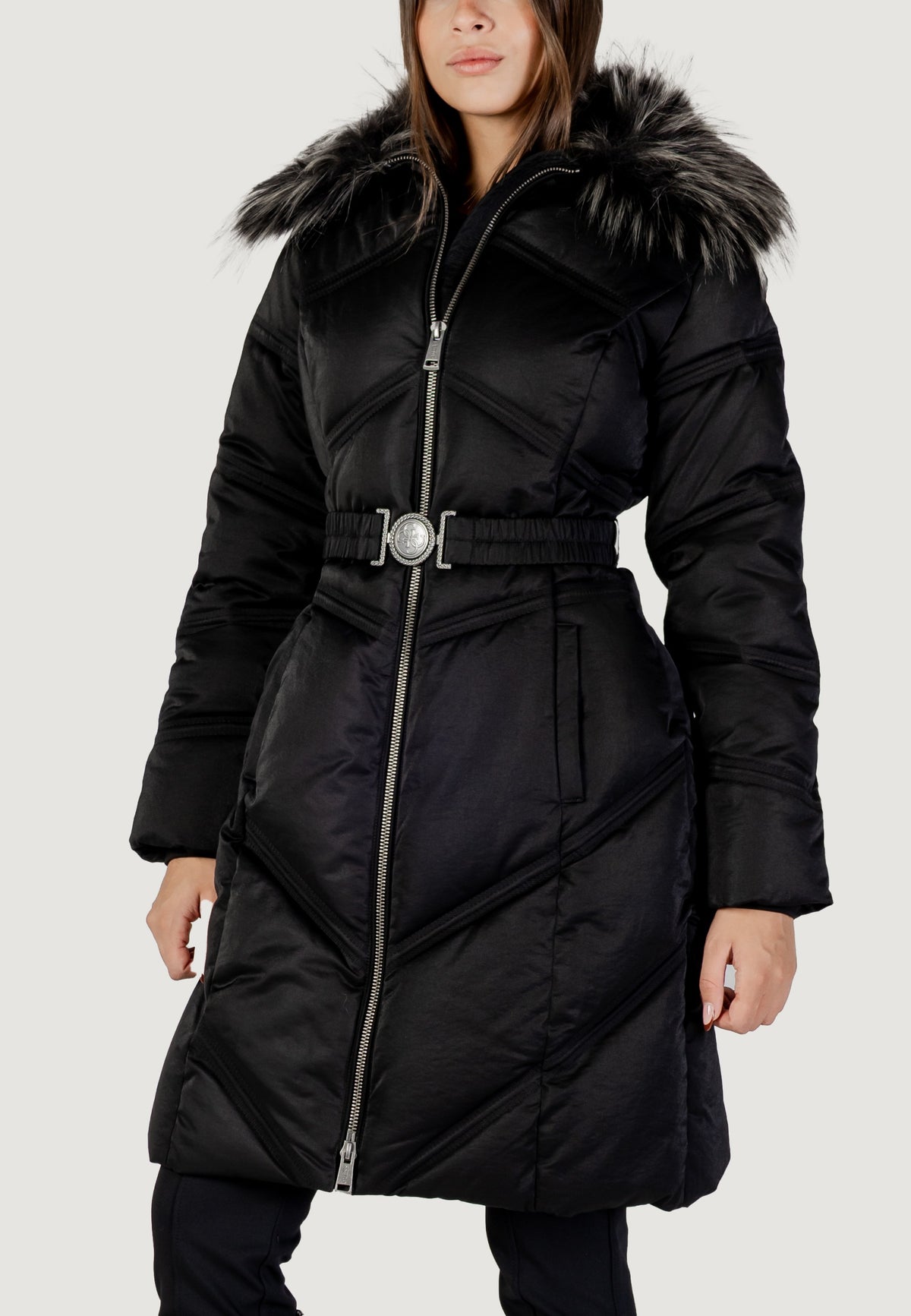 Piumino Guess ALIENOR LONG BELTED PUFFER