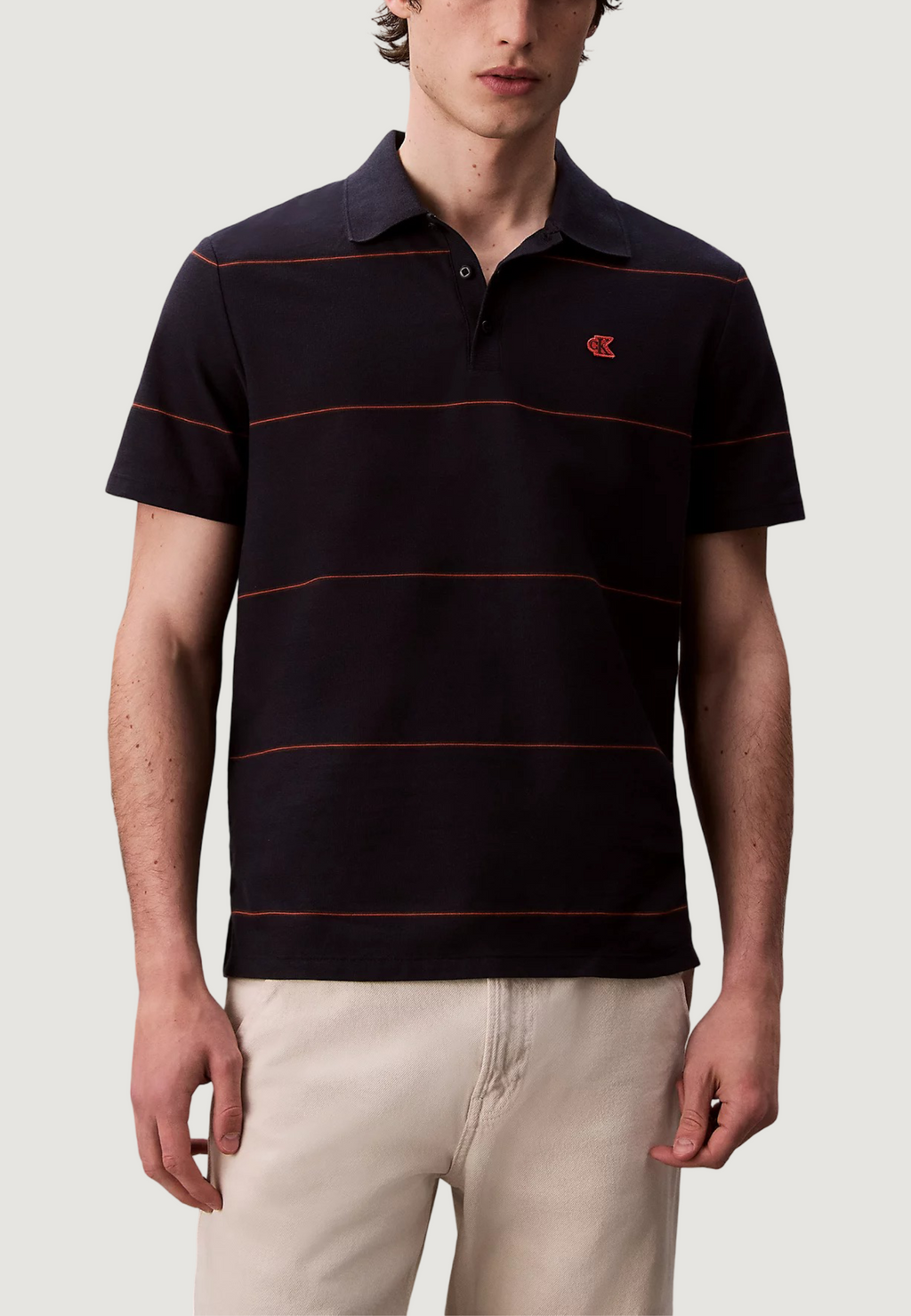 Polo manica corta Calvin Klein Jeans SS CROSS GRAIN STRIP