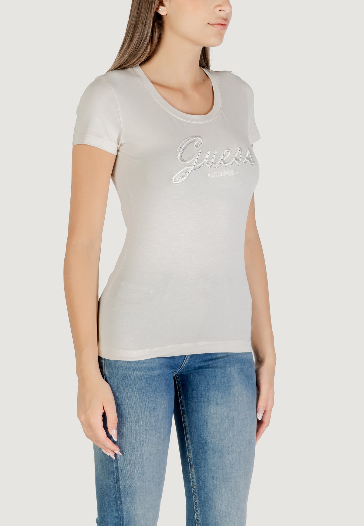 T-shirts Guess CN SS EMBRO SCRIPT LOGO TEE