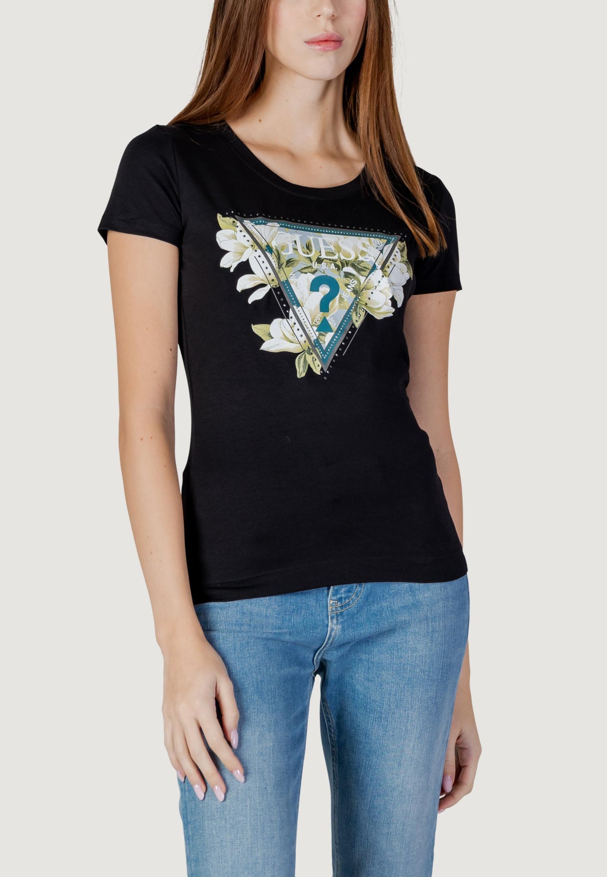 T-shirt Guess SS CN CAMELIA TRIANGLE TEE