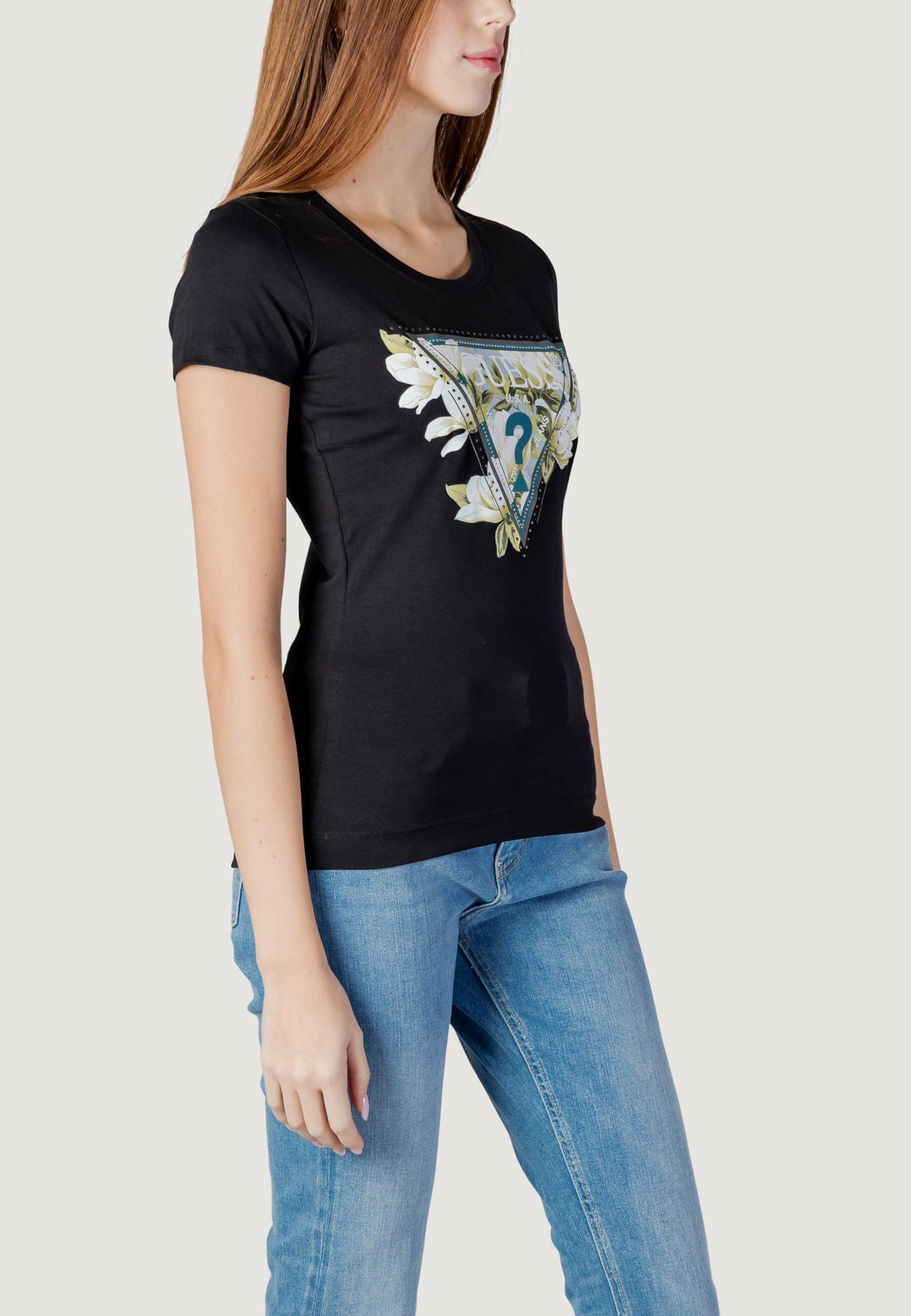 T-shirt Guess SS CN CAMELIA TRIANGLE TEE