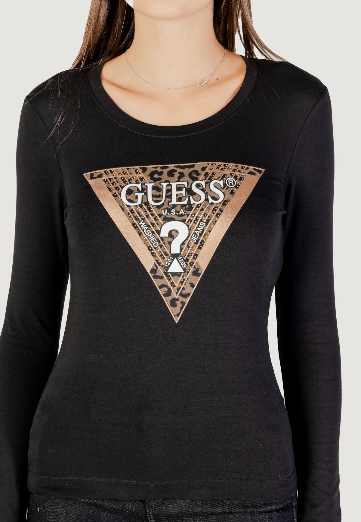 T-shirt Guess LS CN LEO TRIANGLE TEE