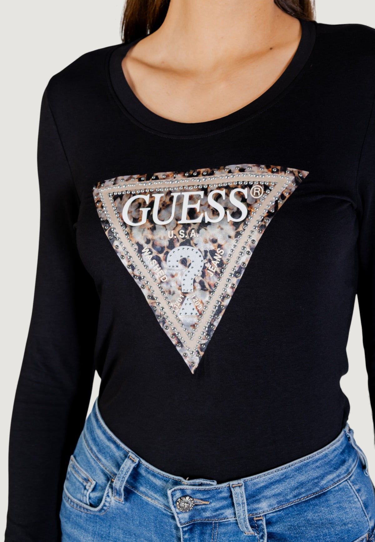 T-shirt manica lunga Guess LS CN LEO TRIANGLE TEE