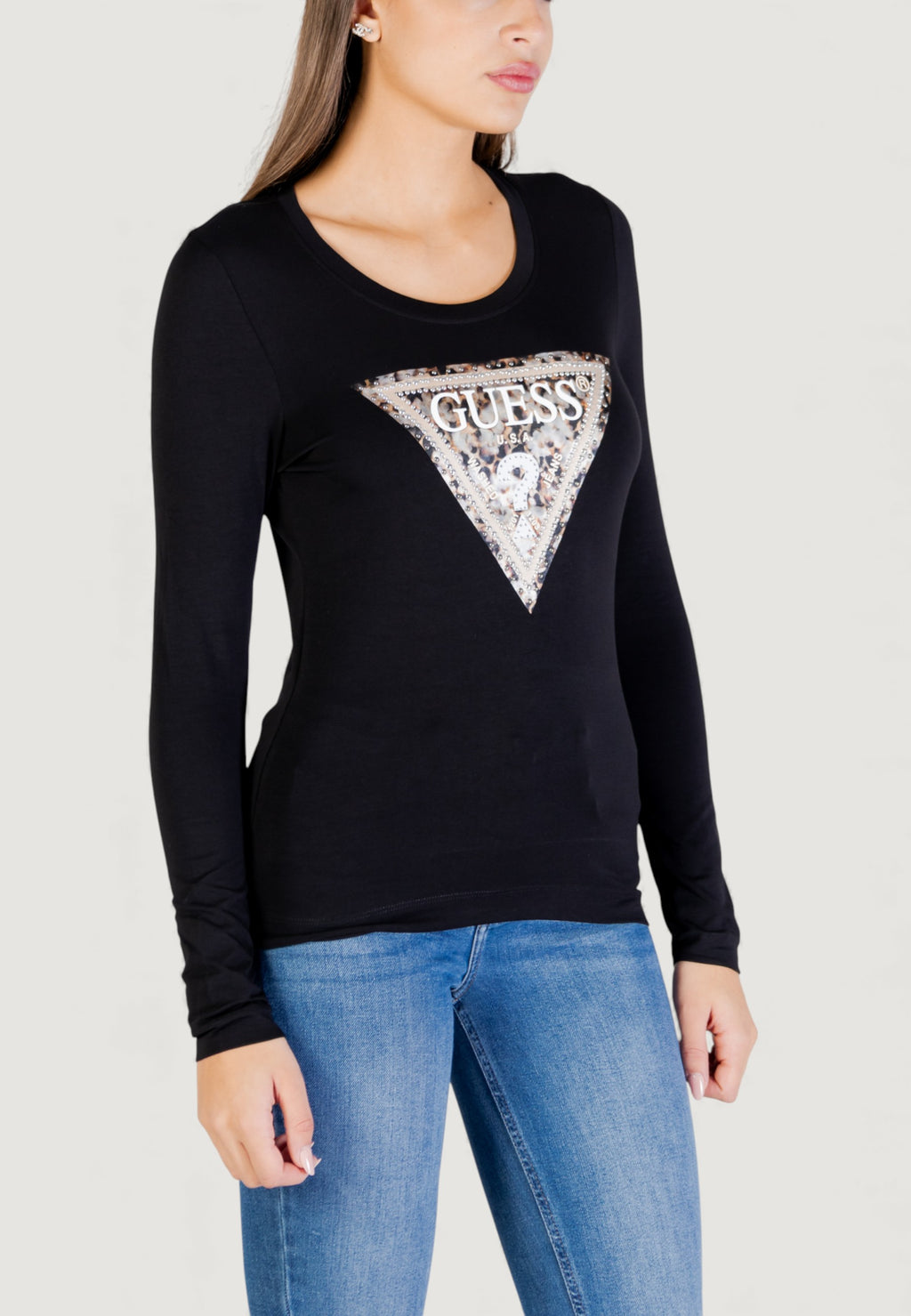 T-shirt manica lunga Guess LS CN LEO TRIANGLE TEE