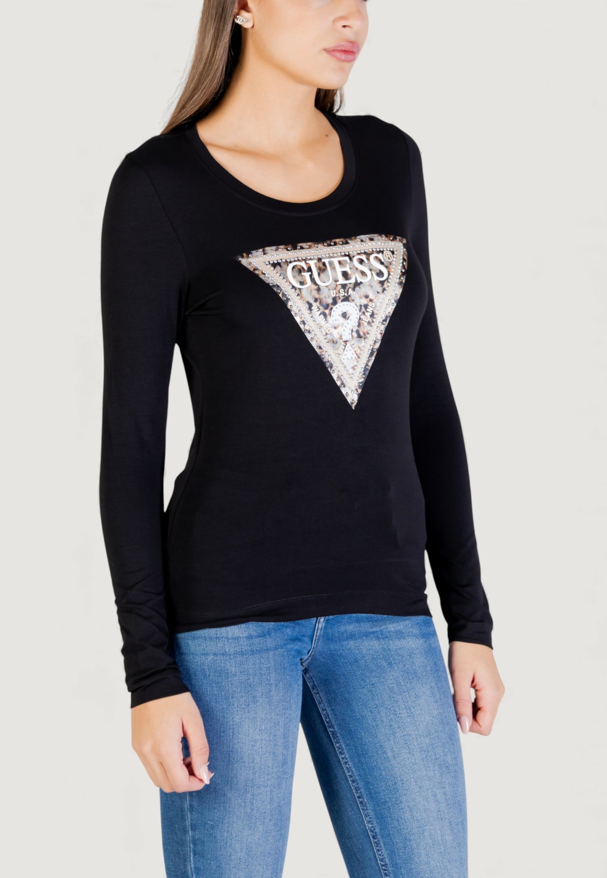 T-shirt manica lunga Guess LS CN LEO TRIANGLE TEE