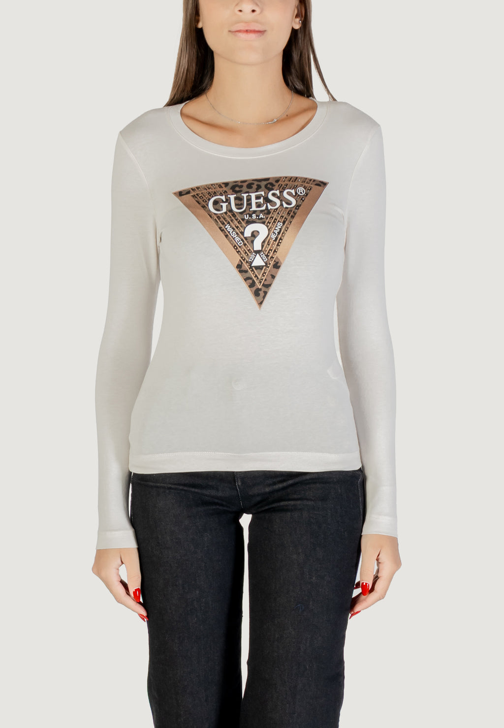 T-shirt manica lunga Guess LS CN LEO TRIANGLE TEE