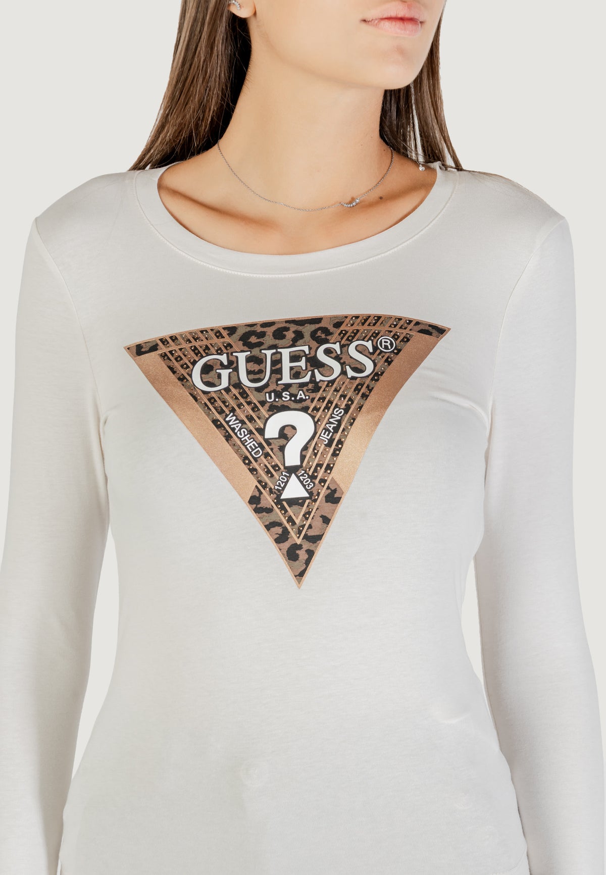 T-shirt manica lunga Guess LS CN LEO TRIANGLE TEE