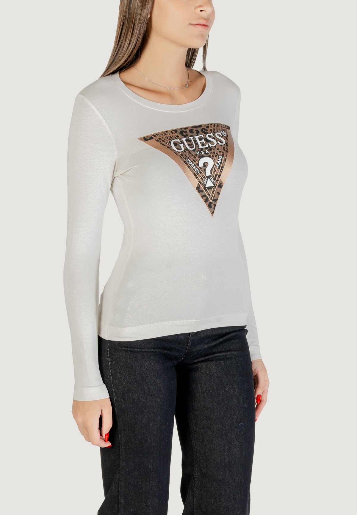 T-shirt manica lunga Guess LS CN LEO TRIANGLE TEE