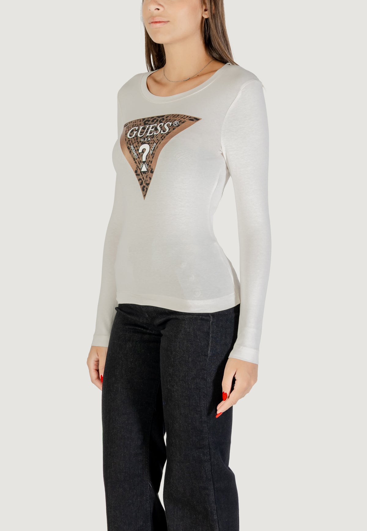T-shirt manica lunga Guess LS CN LEO TRIANGLE TEE