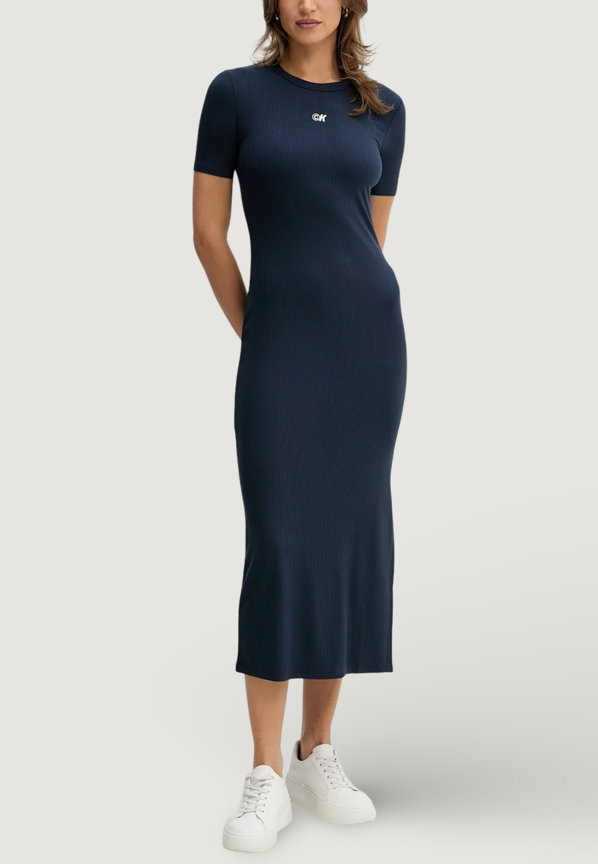 Vestito lungo Calvin Klein Jeans A - MODAL RIB SS DRE