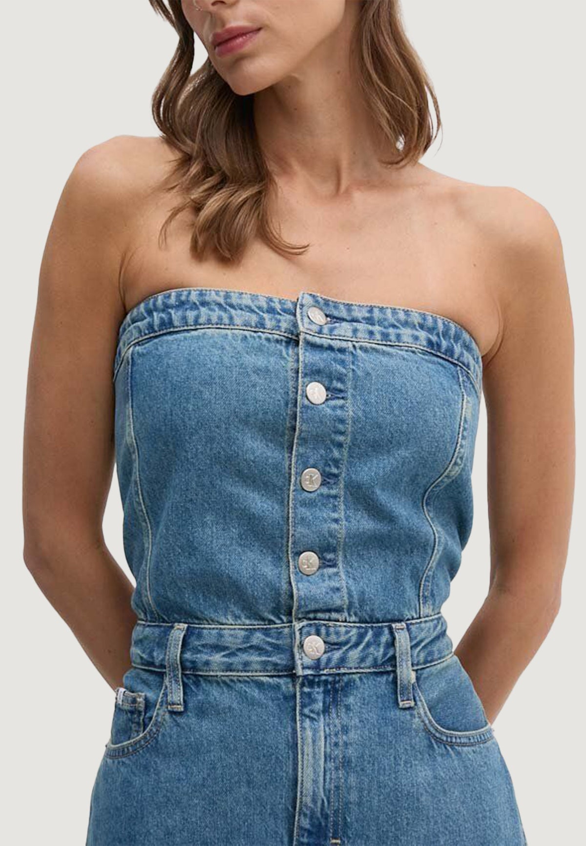 Vestito lungo Calvin Klein Jeans STRAPLESS MAXI